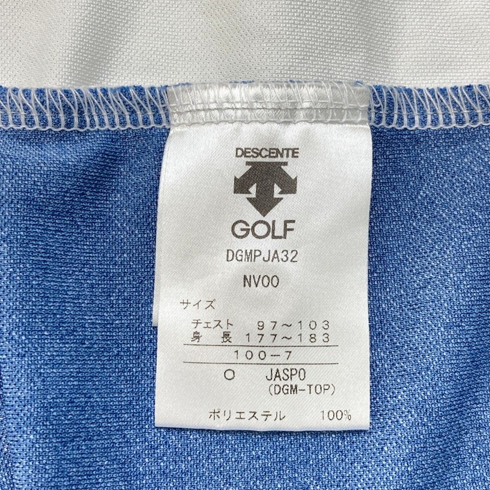 サイズ：O DESCENTE GOLF デサントゴルフ  半袖ポロシャツ ボーダー柄 ホワイト系 [240101459743] ゴルフウェア メンズ ストスト サイズ：O DESCENTE GOLF デサントゴルフ 半袖ポロシャツ