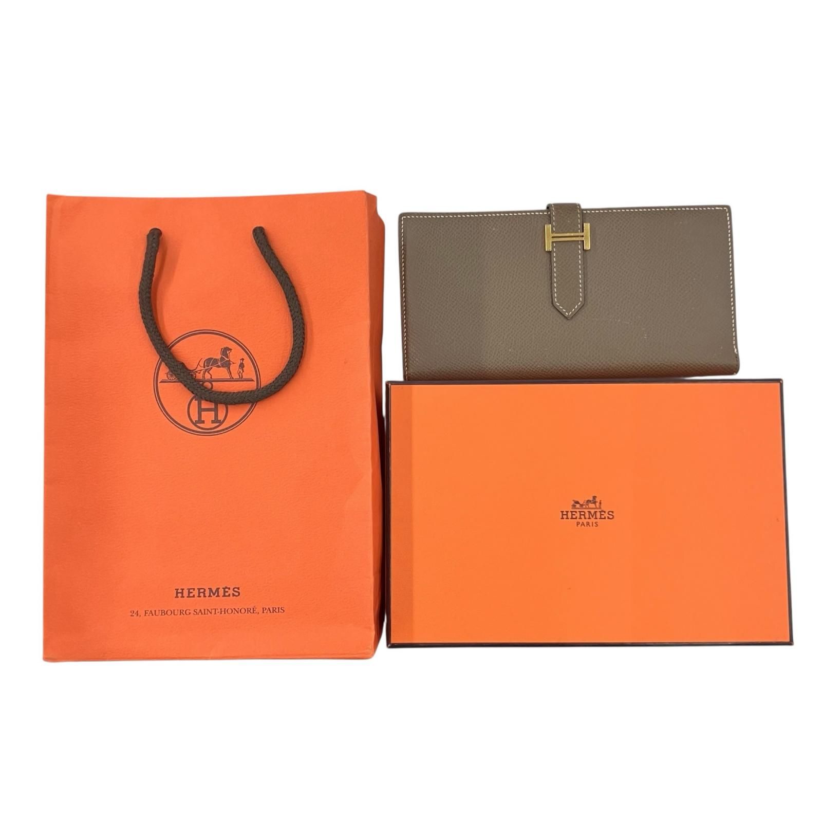 186000 現状品 HERMES エルメス ベアンスフレ エルメス 長財布 ブラウン レディース