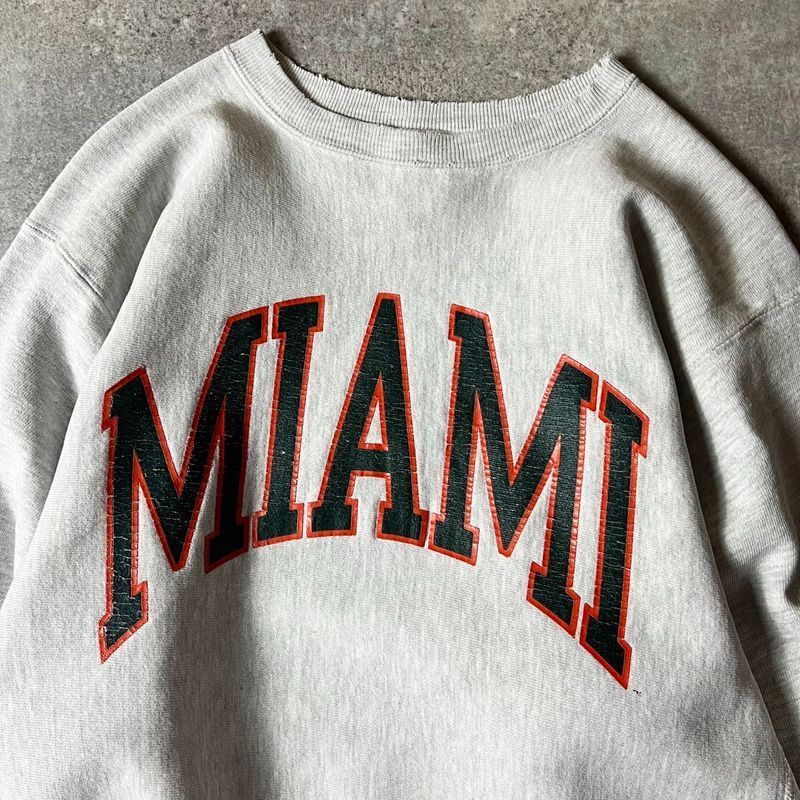 90s USA製 Champion カレッジ プリント リバースウィーブ スウェット 