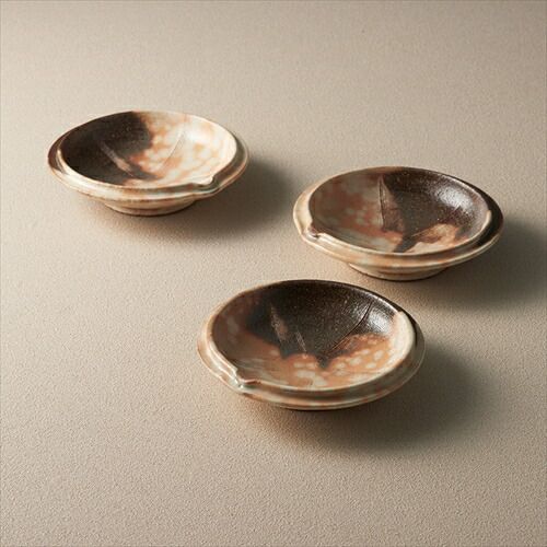 萩焼 三戸逸雄作 御本手取皿 揃