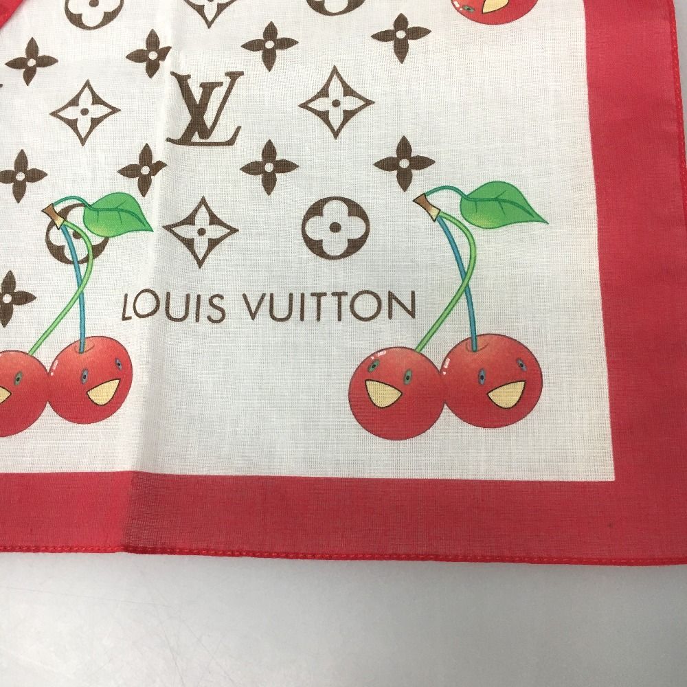 △△LOUIS VUITTON ルイヴィトン チェリー柄のコットンスカーフ 村上隆