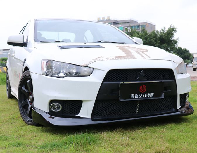 三菱 ランサー 翼神 三代目 フロントリップスポイラー エアロ 前唇 改装 カスタムパーツ バンパーリップ