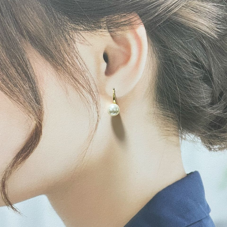 "真珠屋さんが本気で選んだ"8mm貝パールピアス ドロップ フック イヤリング ウエディング 結婚式 入学入園卒園卒業