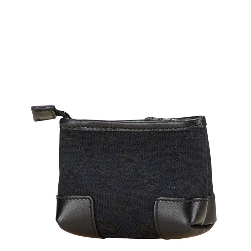 グッチ GGキャンバス ポーチ 小物入れ 039 1114 ブラック キャンバス レザー レディース GUCCI 1-0231760