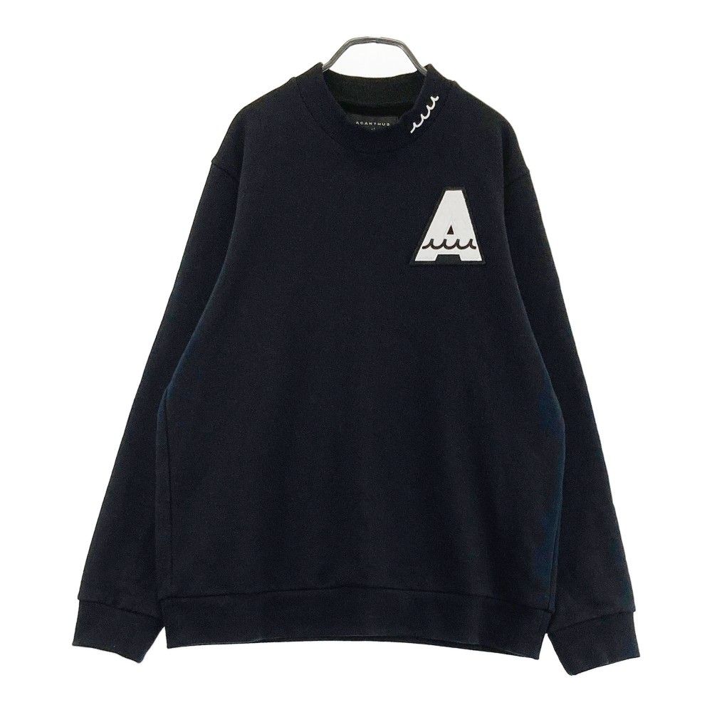 サイズ M MUTA MARINE ムータマリン × ACANTHUS 裏起毛モックネック スウェットトレーナー ブラック系 240101432760 ゴルフウェア メンズ ストスト