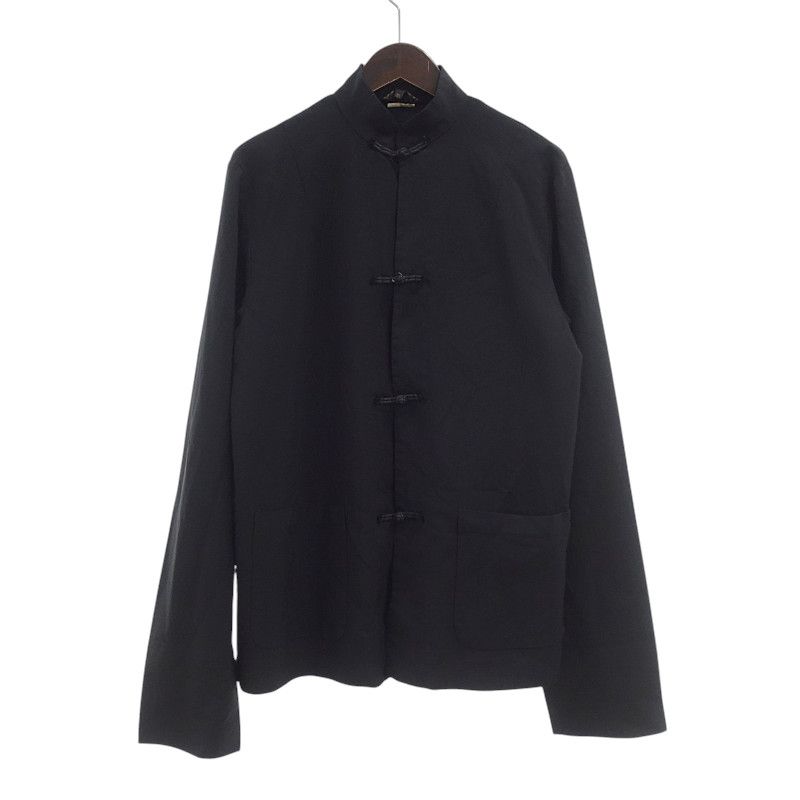 ブラックコムデギャルソン|BLACK COMME des GARCONS CDGロゴ チャイナ カンフーシャツ ジャケット ブラック サイズ メンズXL