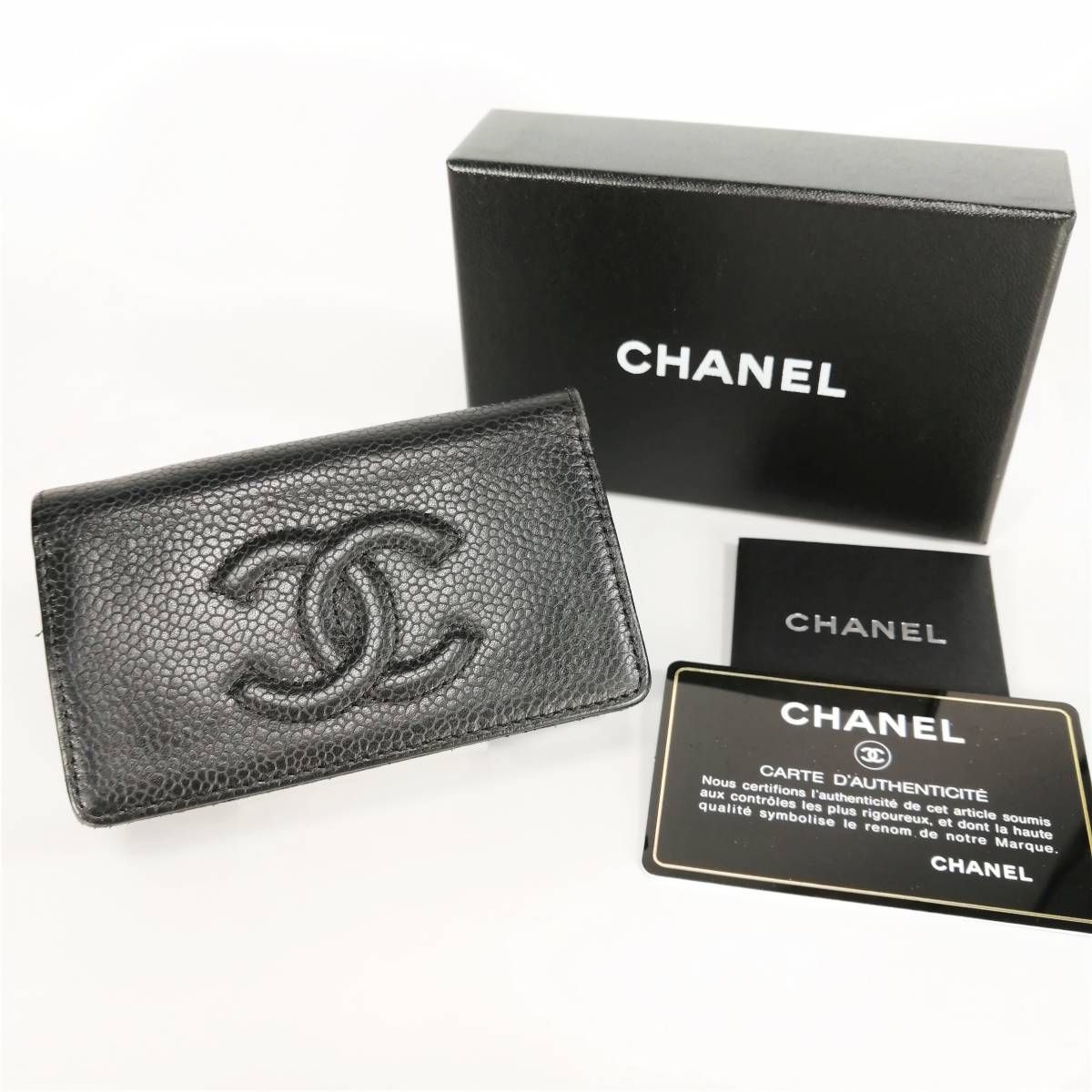 CHANEL シャネル キャビアスキン 6連 キーケース ブラック 黒