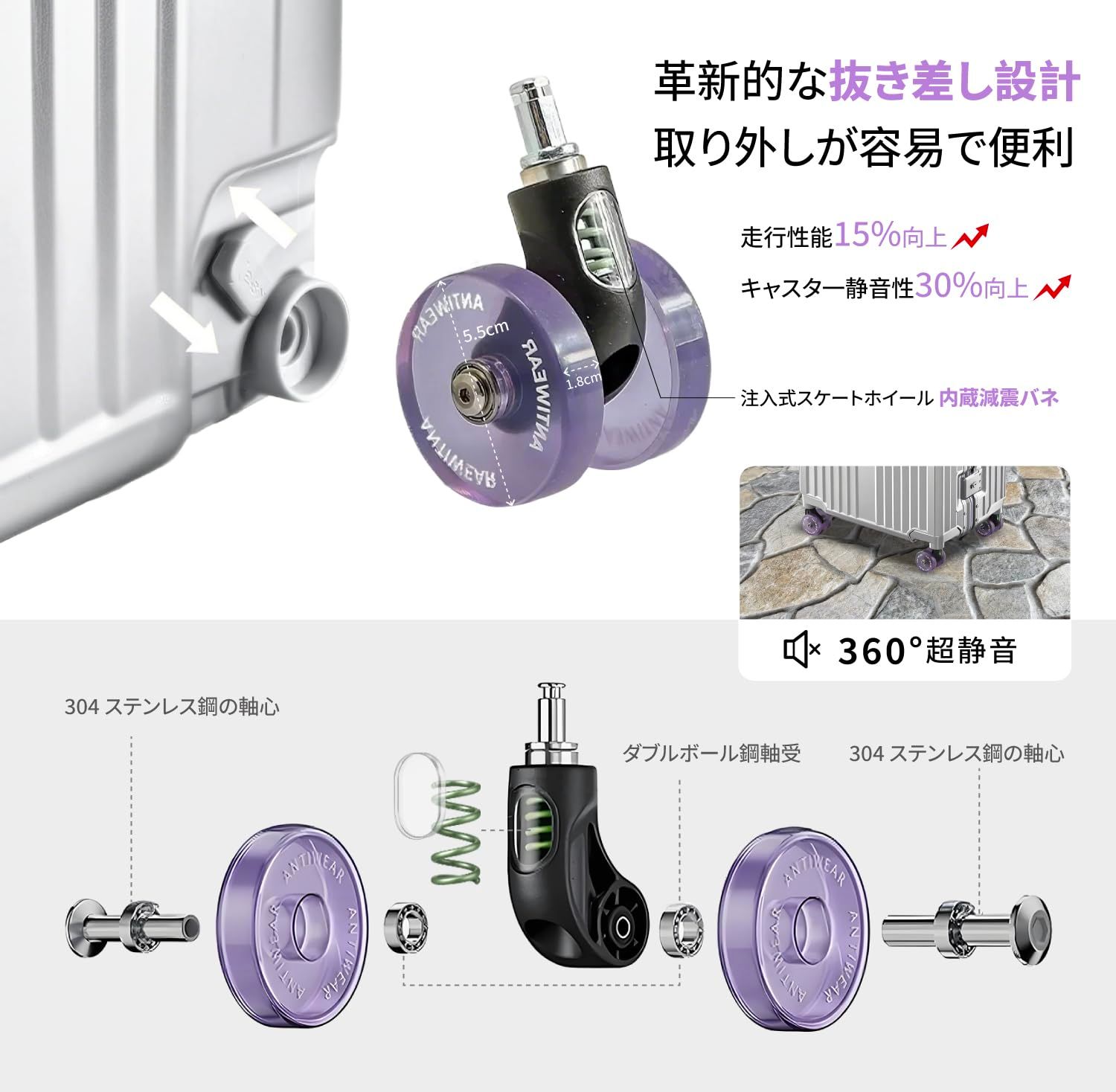 SILVERY PURPLE-WHEEL