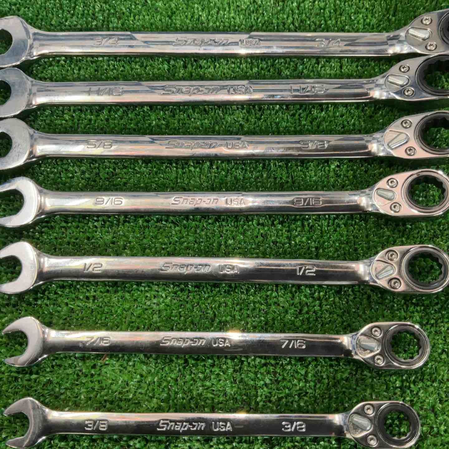 スナップオン Snap-on 切り替え式ラチェットコンビネーションレンチ 7点セット SOXRR12A~24A 3 8~3 4インチ 草加店