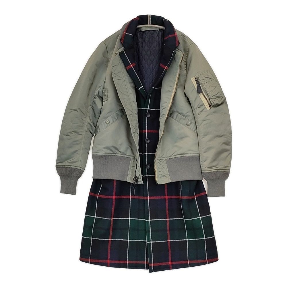 サイ Scye MA-1 フェイクレイヤード ドッキングデザイン オリーブ 38