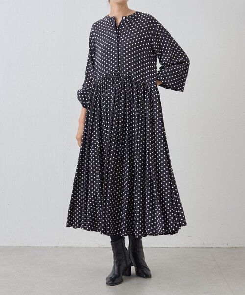 BEARDSLEY ドットギャザーワンピース