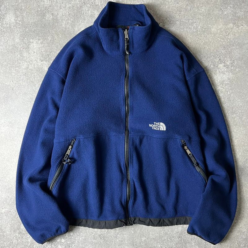 THE NORTH FACE フルジップ POLARTEC フリース ジャケット XL | オールド ノースフェイス ブルー ハイネック ジャンパー