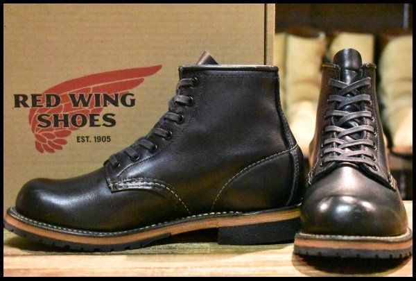 7.5E 美品 羽タグ 97年】レッドウィング 206 黒 ブラック プレーントゥ 
