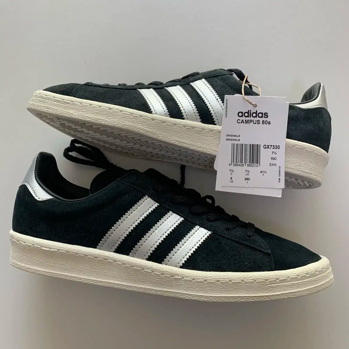【雷市場（ポンジャン）商品韓国直送】 （ 260 ） adidas(アディダス) キャンパス 80s 黒 メタリック シルバー 新品