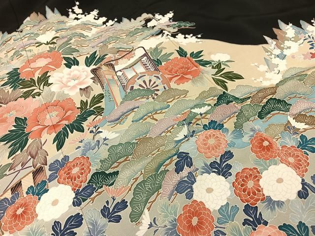 黒留袖　着物　風景画　落款　作家物　花柄　豪華 黒留袖〔風景画〕｜着物レンタルあき (来店着付け無料・全国配送