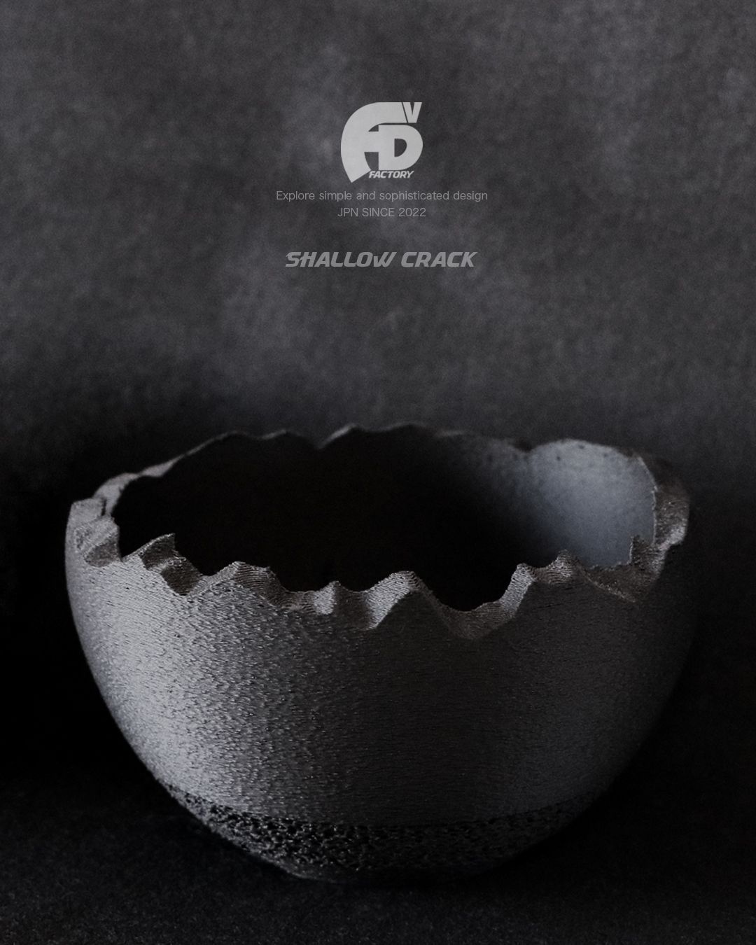 Adv-024-L (140×84) Shallow Crack 3Dプリンター鉢 植木鉢 おしゃれ