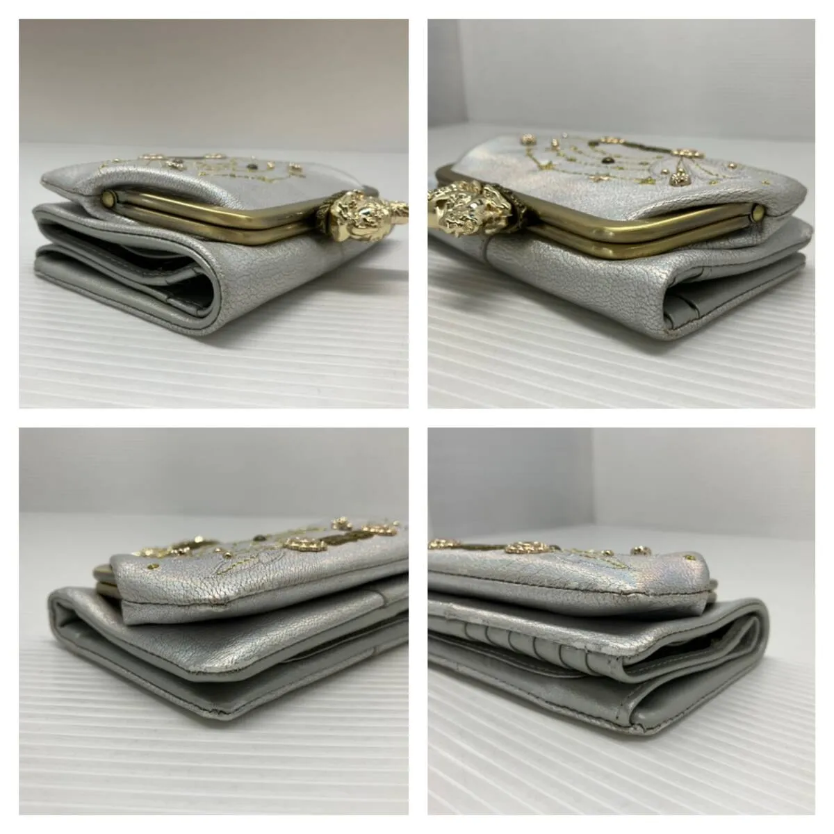 アナスイ　二つ折り財布　がま口　ユニコーン　シルバー　銀　ファンタジア　希少 アナスイ 二つ折り財布 がま口 ユニコーン シルバー 銀