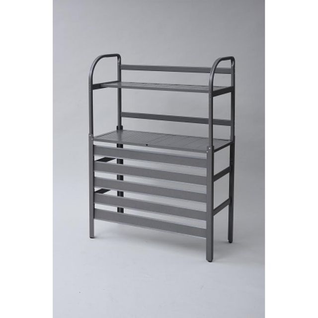 山善 YAMAZEN アルミ エアコン室外機カバー棚付 KAAC-90T GY 室外機収納部内寸 幅83x奥行35x高さ71cm