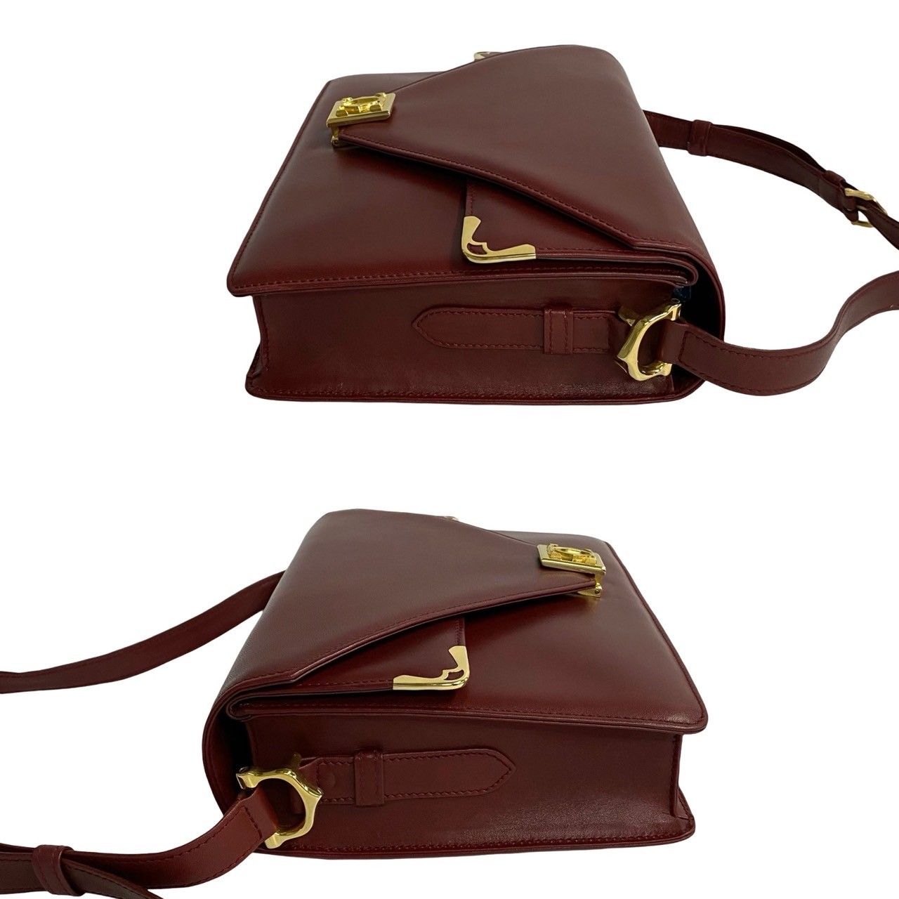 極 美品 袋付き CARTIER カルティエ マストライン ロゴ 金具 レザー 本