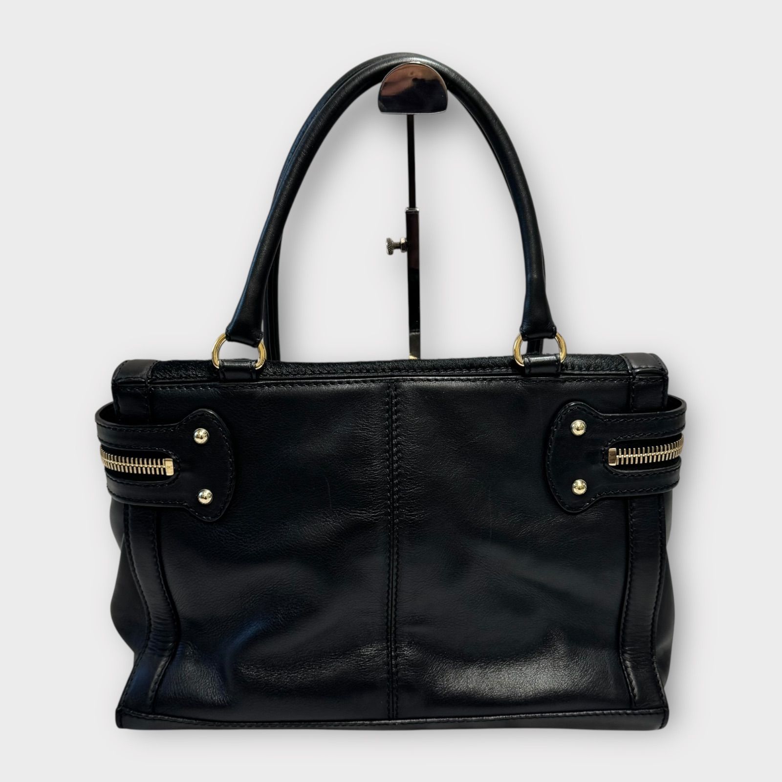 【美品】マックスマーラ　トートバッグ　本革　レザー　クロコ型押し　ブラック 極美品 マックスマーラ トートバッグ 本革 レザー クロコ型押し