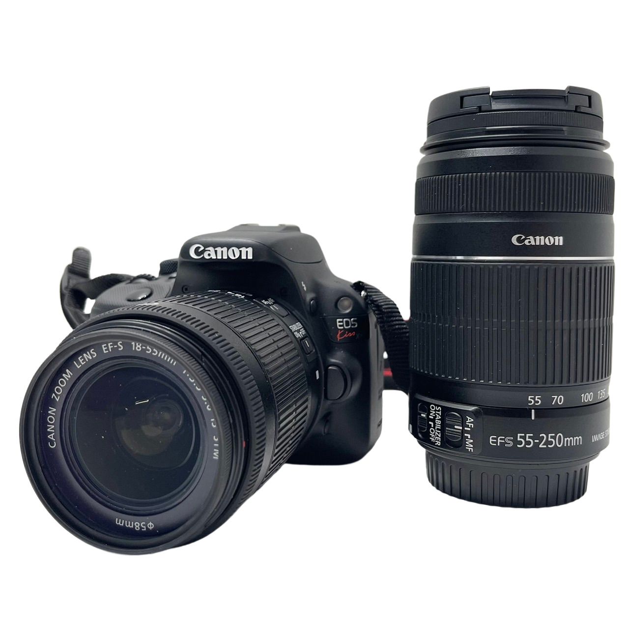 Canon EOS Kiss X7 ダブルズームキット デジタル一眼レフ カメラ EF-S18-55mm EF-S55-250mm キャノン  イオスキス 【美品】 U2305R4 質屋アシスト メルカリ