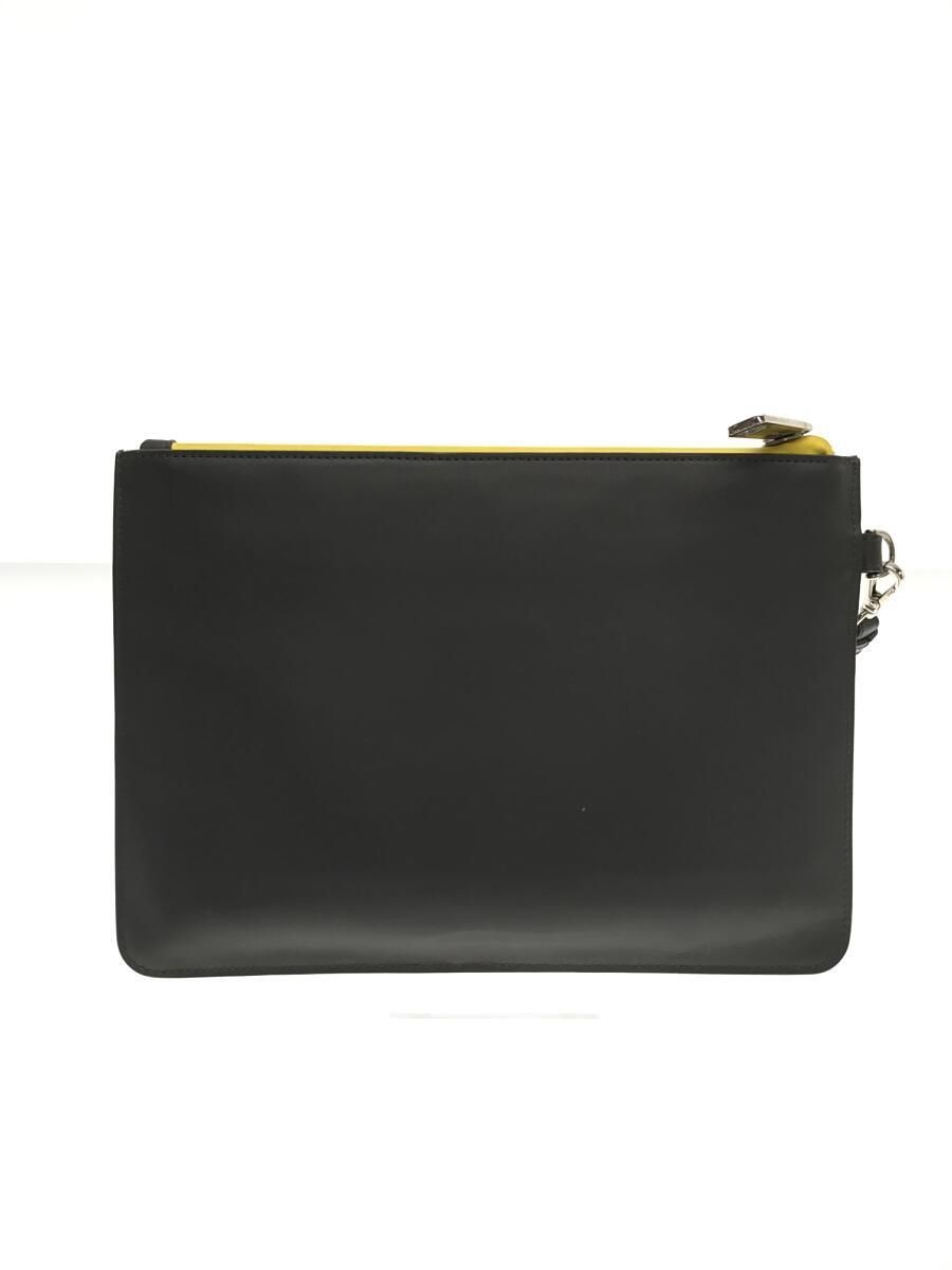 FENDI MICRO OCCHI クラッチバッグ レザー グレー 7N0087-A1WS-F0JGZ