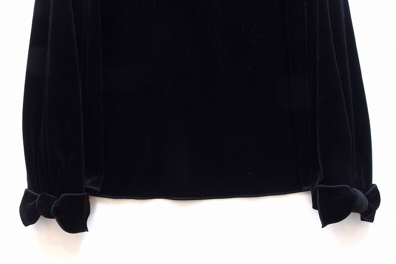 VELOUR NOIR FOXY NY 黒 ベルベット ノーカラージャケット FOXEY