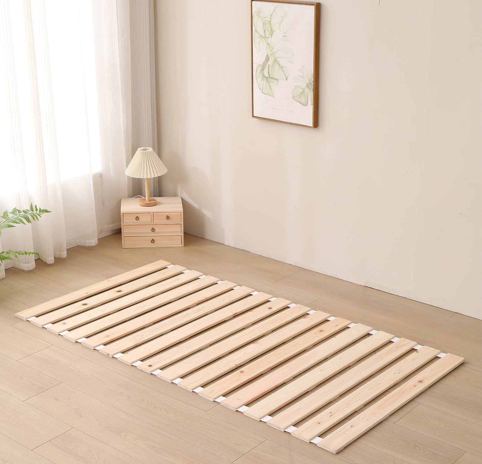 千羽良木 すのこベッド セミダブル 国産檜 ロール式 すのこ ベッド フレーム すのこマット 折りたたみ スノコ ベッド 通気 耐久 頑丈