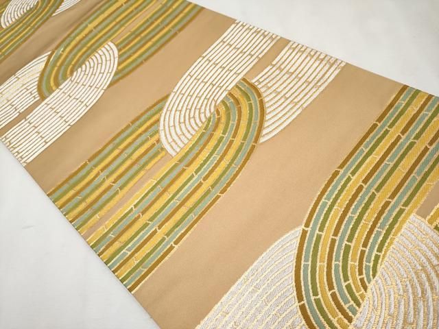 平和屋本店□極上 龍村晋謹製 全通柄袋帯 唐織 若竹結文錦 金銀糸 逸品