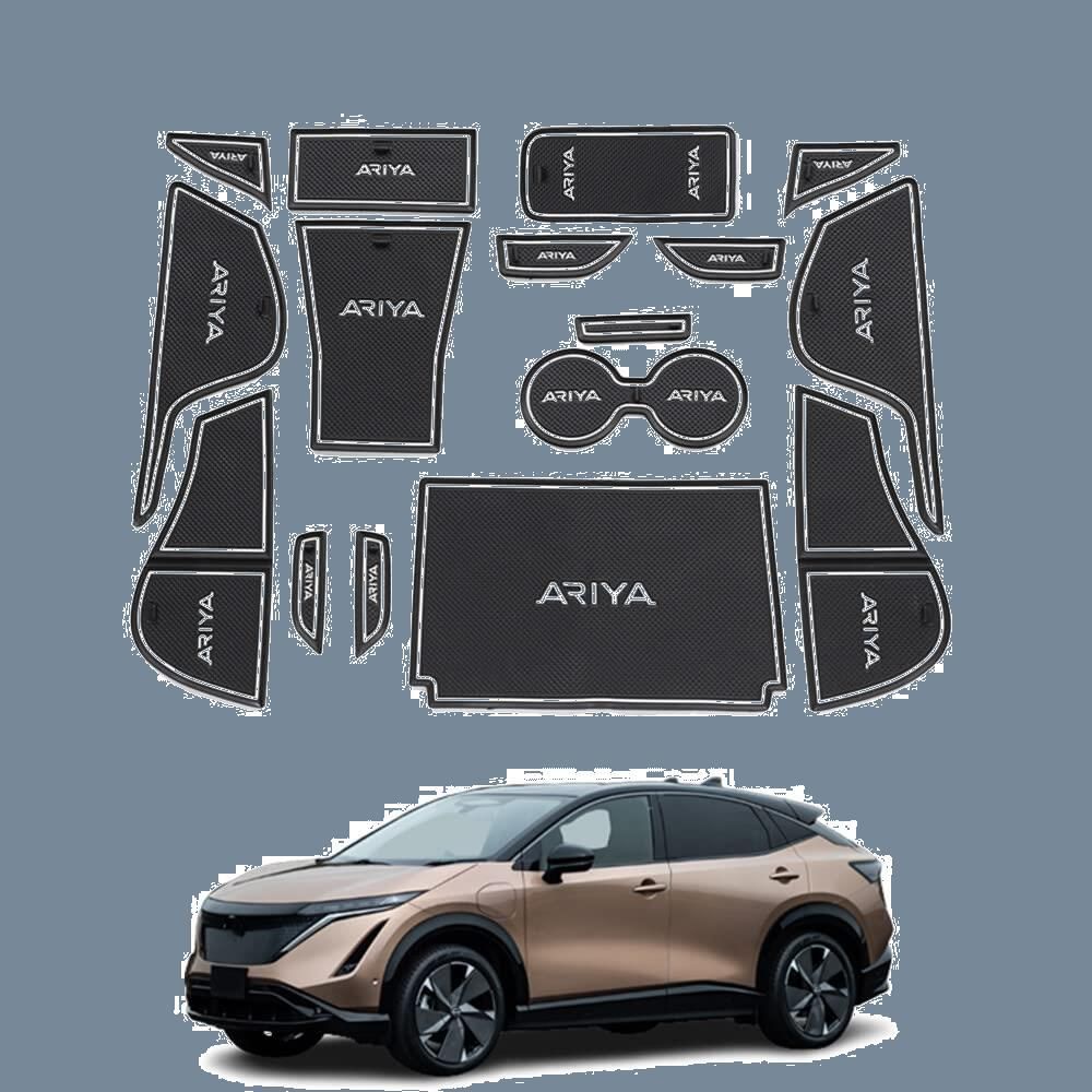【特価商品】Hearsheng 日産 新型アリア(ARIYA) SNFE0 FE0 FE0系(2022年1月~)専用シリコンゴム素材インテリアラバーマット ゴムマット ドアポケットマット コンソールマット ドレスアップ べり止め 裏