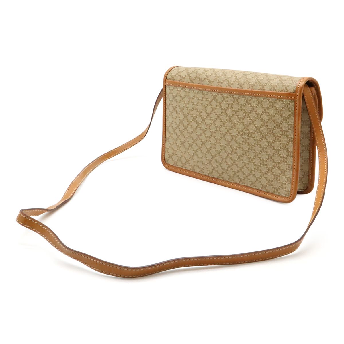 【CELINE】ショルダーバッグ　サークルロゴ金具　マカダム柄　PVC CELINE】ショルダーバッグ マカダム柄 サークルロゴ金具 PVC