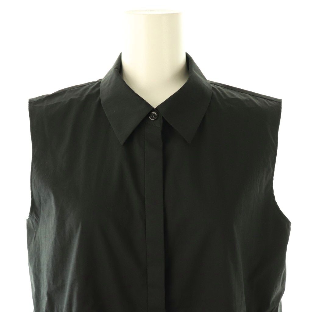 アナイ ANAYI 25SS タフタフリルペプラムシャツ ノースリーブ 38  