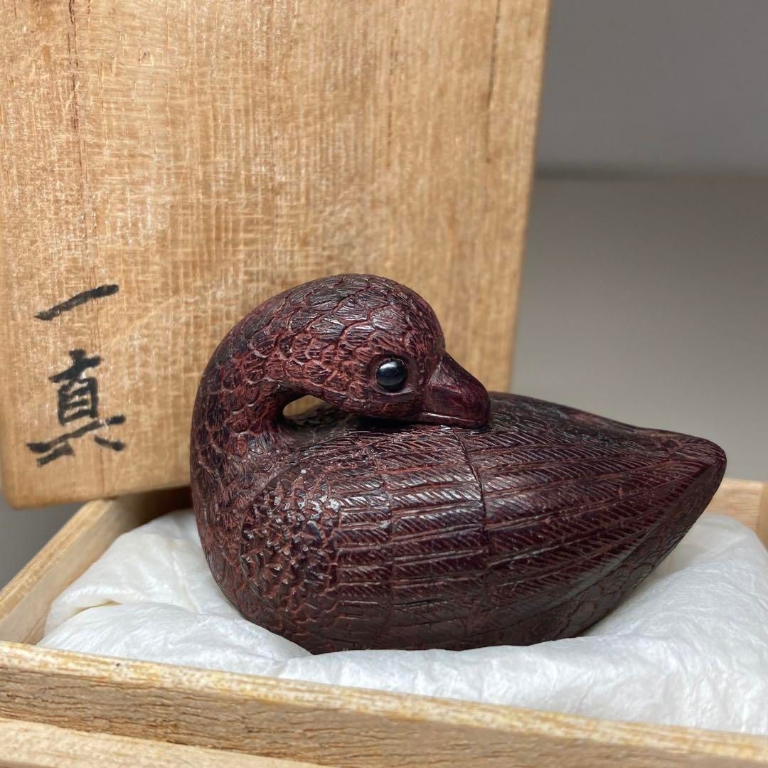 在銘 一真 和田一真 根付 共箱 16g 本Y6-0115 トコチ