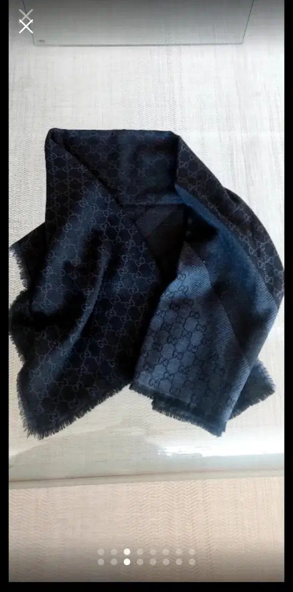 GUCCI グッチ GG ロゴ マフラー 闇 ネイビー