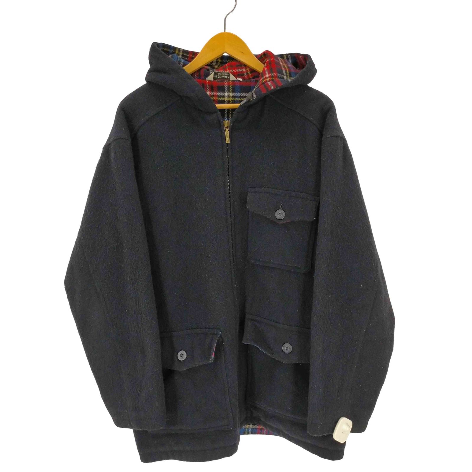 リーバイス LEVI STRAUSS-CO イタリア製 白タブ 裏地チェック フーディジャケット メンズ import M