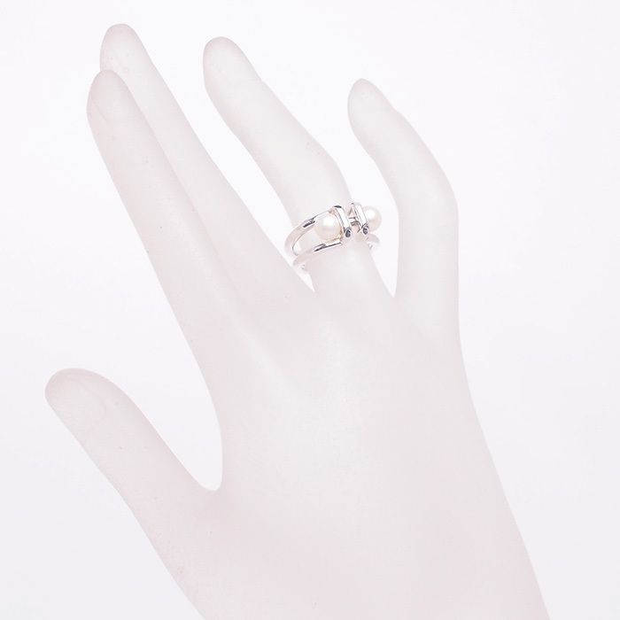 Tiffany&Co.☆ダブルパール リング スターリング シルバー☆ Tiffany & Co.【ティファニー】ハードウェア ダブルパール