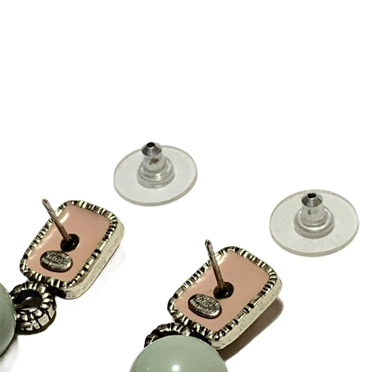 CHANEL(シャネル) ピアス美品 ココマーク シルバー×ライトピンク