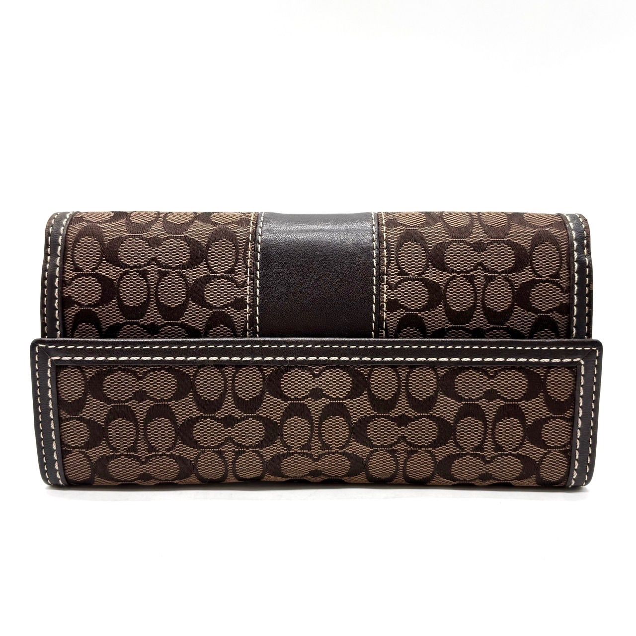 良品】 COACH コーチ シグネチャー 長財布 ブラウン 茶色 ゴールド金具 