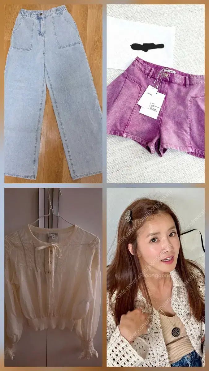 クローゼットを整理 ピンク 半ズボン ワイド ライト デニム ニット ヘアピン ネックレス 6 種
