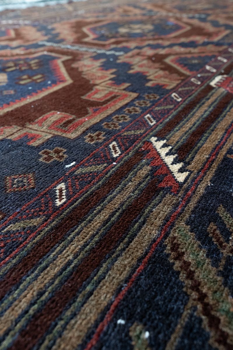 200 x 110cm　80-90s　TRIBAL RUG by Baloch　トライバルラグ アフガンラグ バルーチ 手織り ペルシャ絨毯