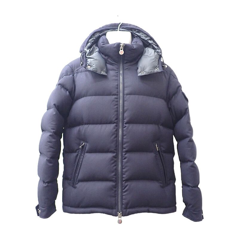 モンクレール MONCLER MONTGENEVRE ショートダウンジャケット サイズ1 H20911A53700 54272 ダウン フェザー ウール ネイビー 紺 メンズ Aランク