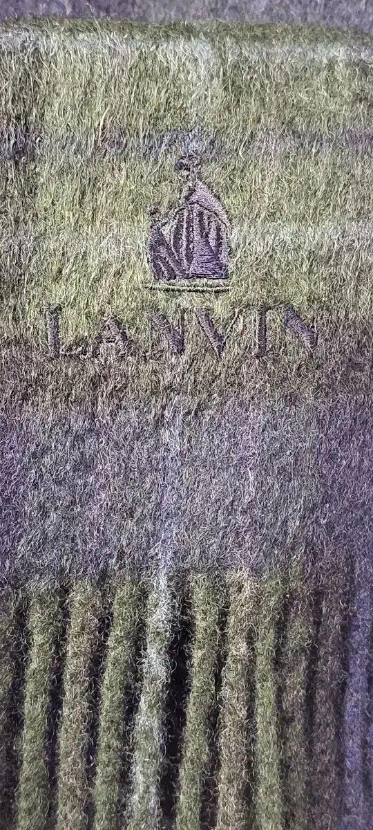 LANVIN ランバン ネイビー|グリーン CHECK チェック マフラー