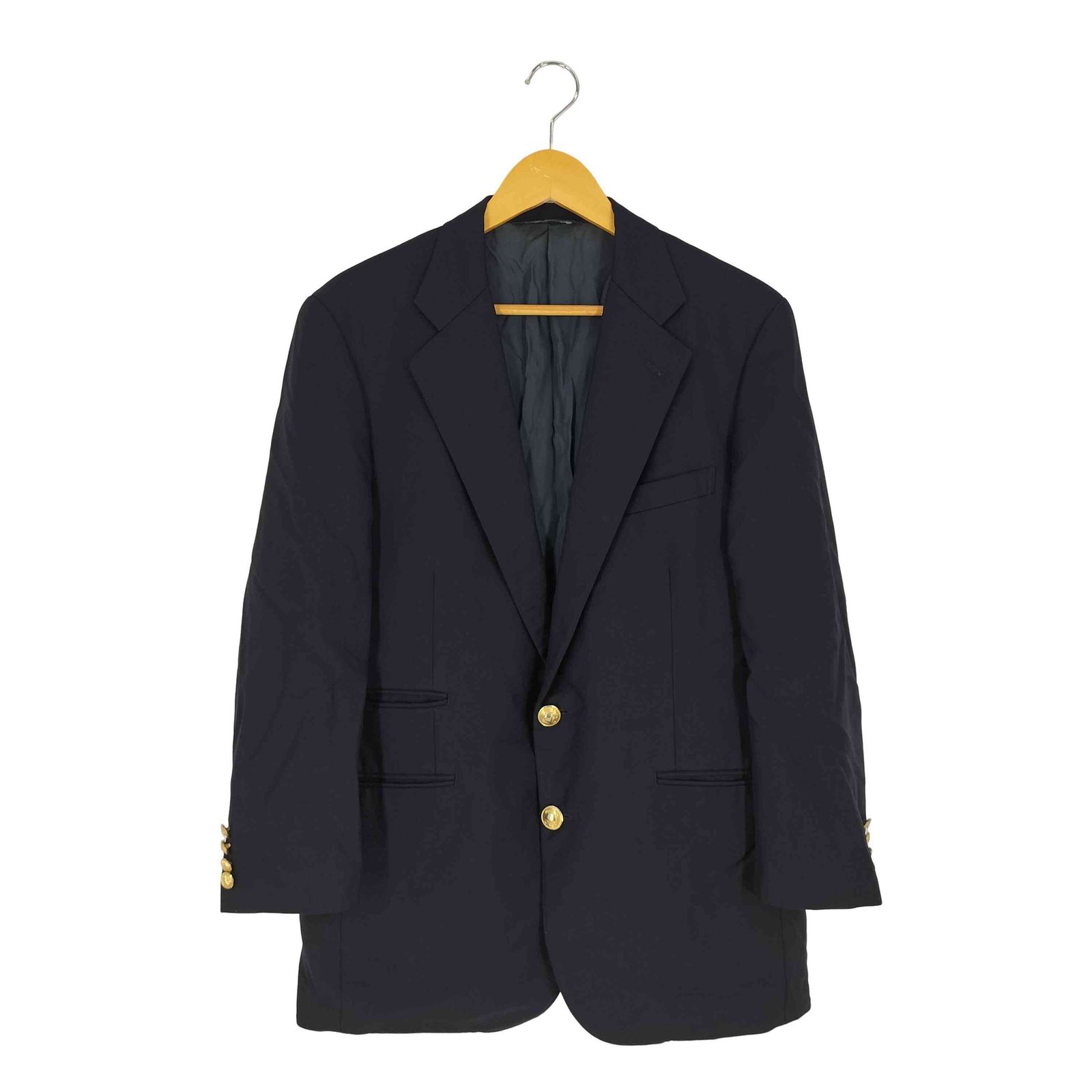 ポロバイラルフローレン Polo by RALPH LAUREN 90s 三角タグ 金ボタン 2B テーラードジャケット 紺ブレ メンズ 表記無 