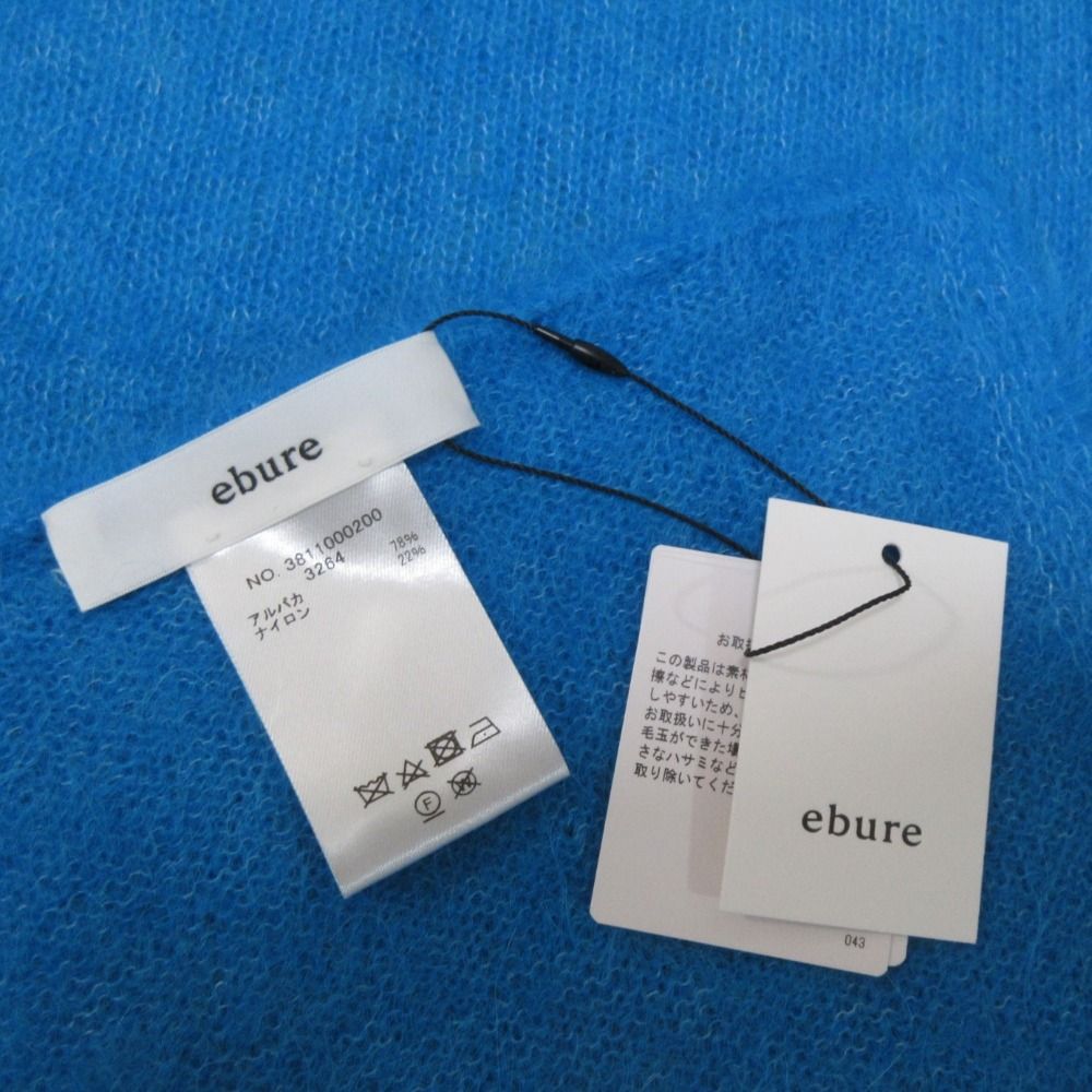 ebure - 新品同様 23AW ebure エブール エアリースーリーアルパカ ニット セーター+スカーフ 2点セット  ブルー レディース 古着 中古 USED 新品同様 23AW ebure エブール エアリースーリーアルパカ ニット