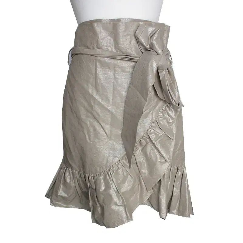 イザベル マラン エトワール メタリック グレー ラップ スカート 55