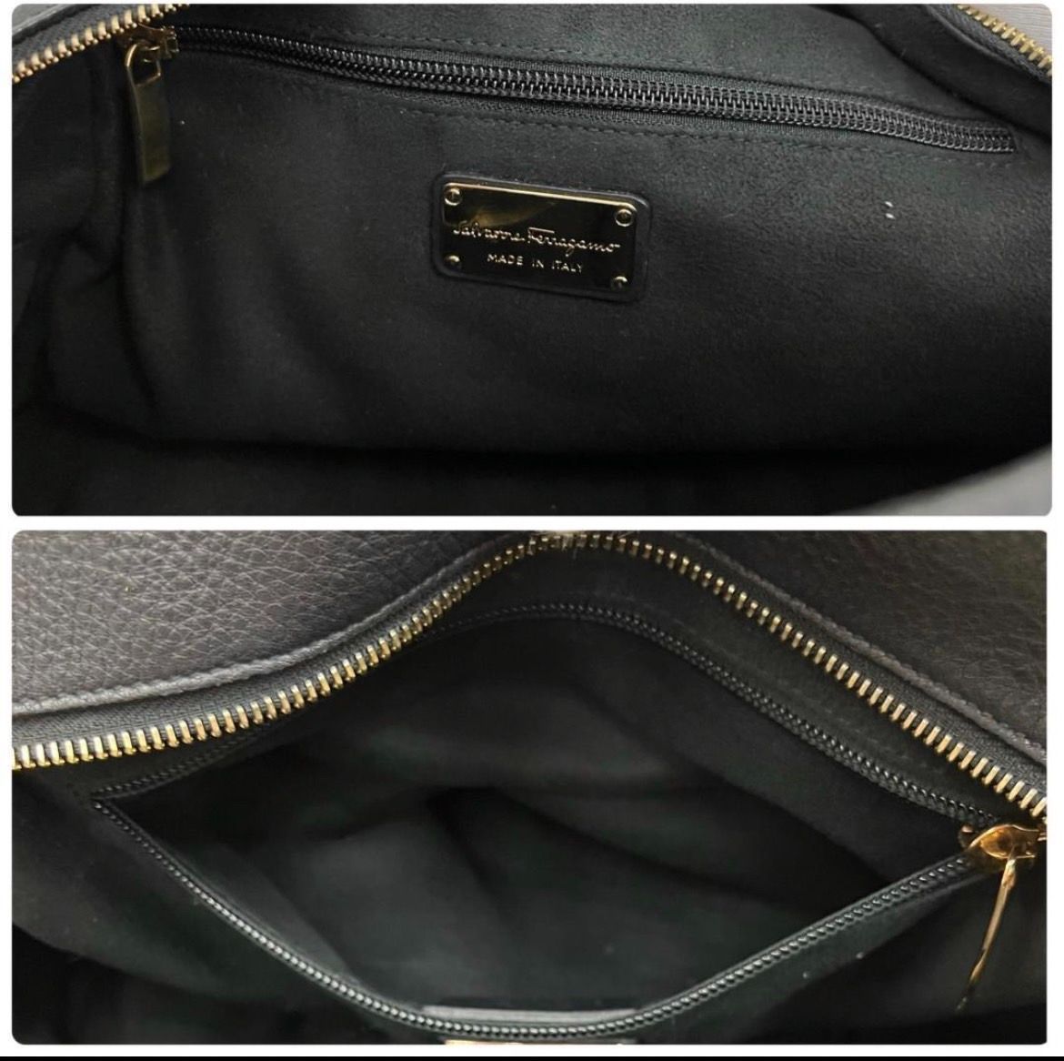 Salvatore Ferragamo レザーボストンバッグ ブラック 【公式通販】