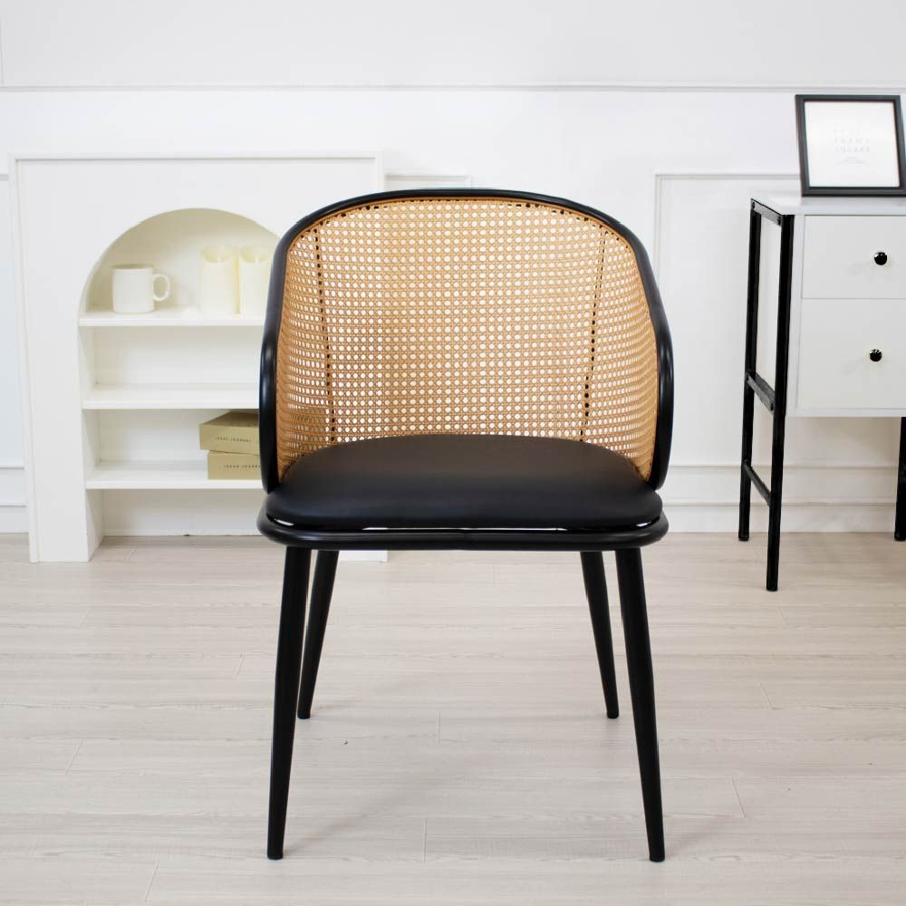 ラタンチェア 1脚 肘有り ダイニングチェア 椅子 チェア ラタン