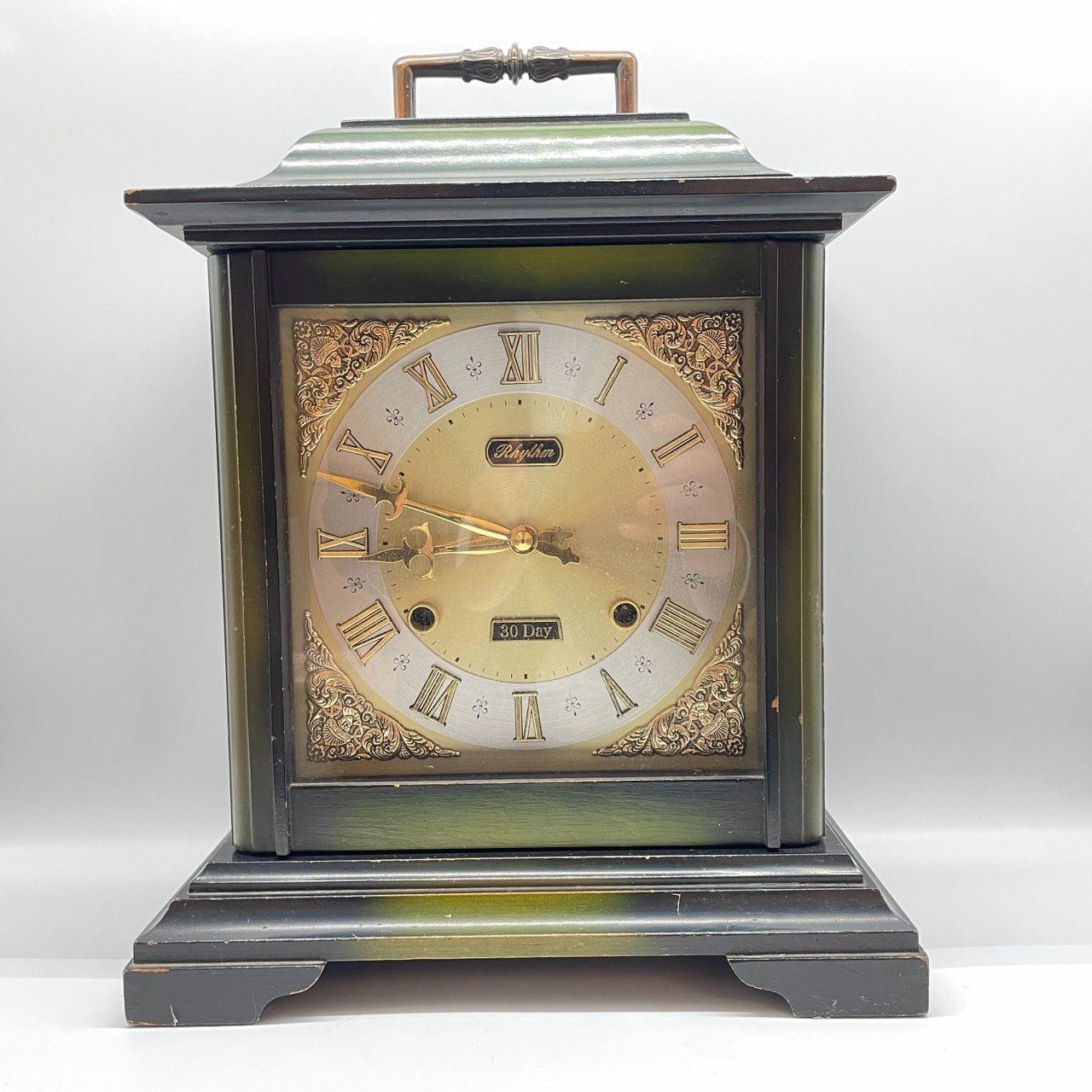 Rhythm リズム 置時計 30日巻き ゼンマイ式 置時計 不動 ジャンク 006388