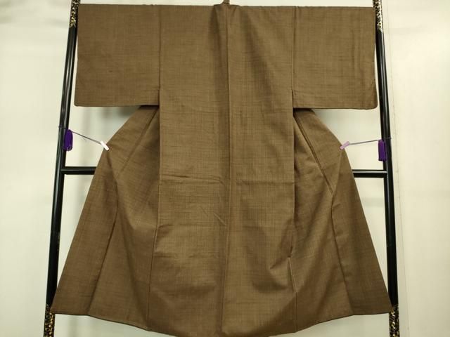 平和屋着物 上 男性 紬 アンサンブル 長羽織 枇杷茶色 DZAA9208kh5