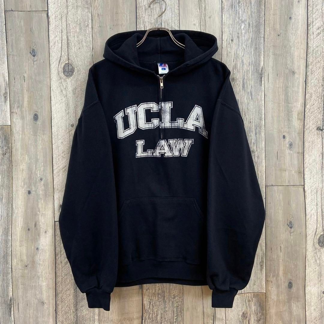 OLD RUSSELL 90s ラッセル ハーフジップ スウェット パーカー L